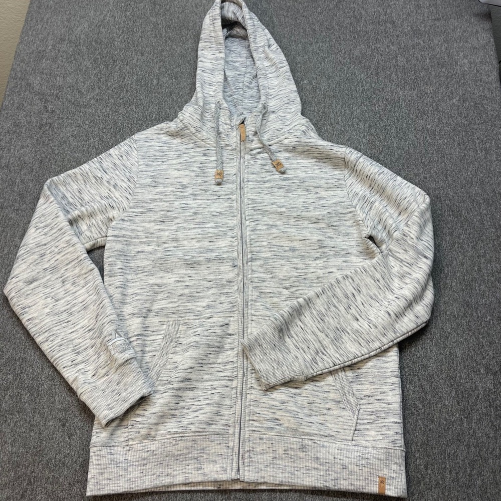 tentree Men's Hi‎ Rise Grey Space Dye Space Dye Fleece Full-Zip Hoodie Medium